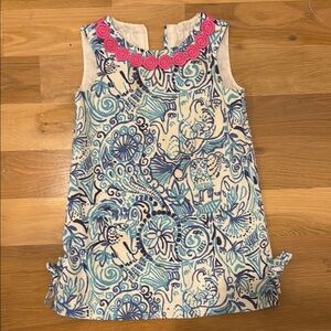 Floral Sleeveless Dress with Blue and Pink Accents | Lily Pulitzer